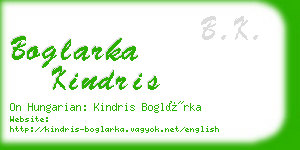 boglarka kindris business card